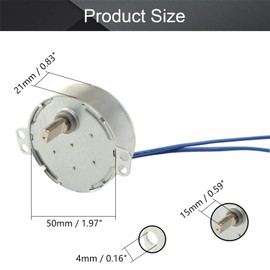 Fielect Synchronous Motor AC 110V 5-6RPM Turntable Motor CW/CCW Direction 4W TYC-50 D Shaft