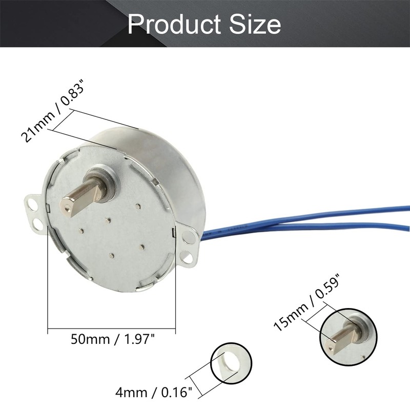 Fielect Synchronous Motor AC 110V 5-6RPM Turntable Motor CW/CCW Direction