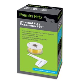 Premier Pet Wire and Flag Expansion Set for In-Ground Fence Systems - 500 Feet of Wire, 50 Flags, Durable and Flexible, Compatible with Most Brands