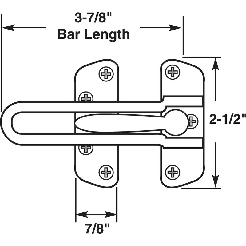 Prime-Line U 9901 Swing Bar Lock for Hinged Swing-In Doors