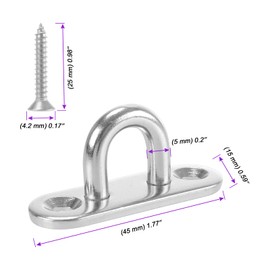 JOIKIT 20 PCS M5 Pad Eye Plate, Stainless Steel Staple U Hook Loop for Hanging