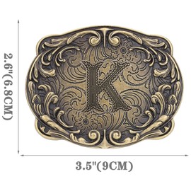 Absbolo Western Belt Buckles for Men ABCDJMR-Z Initial Belt Buckle Cowboy Custom Belt Buckle K