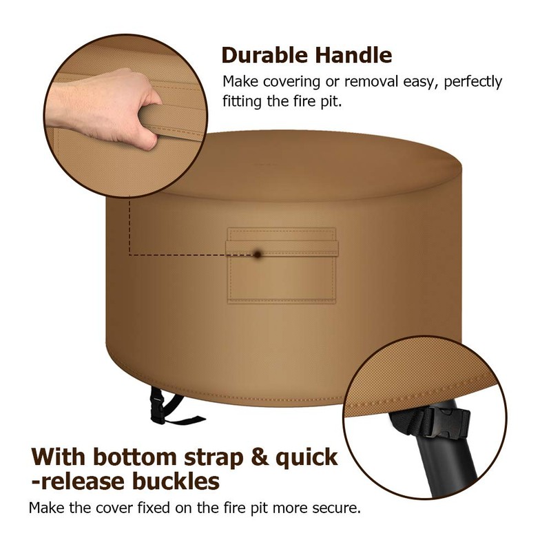 NEXCOVER Square Fire Pit Cover - Waterproof 600D Heavy Duty