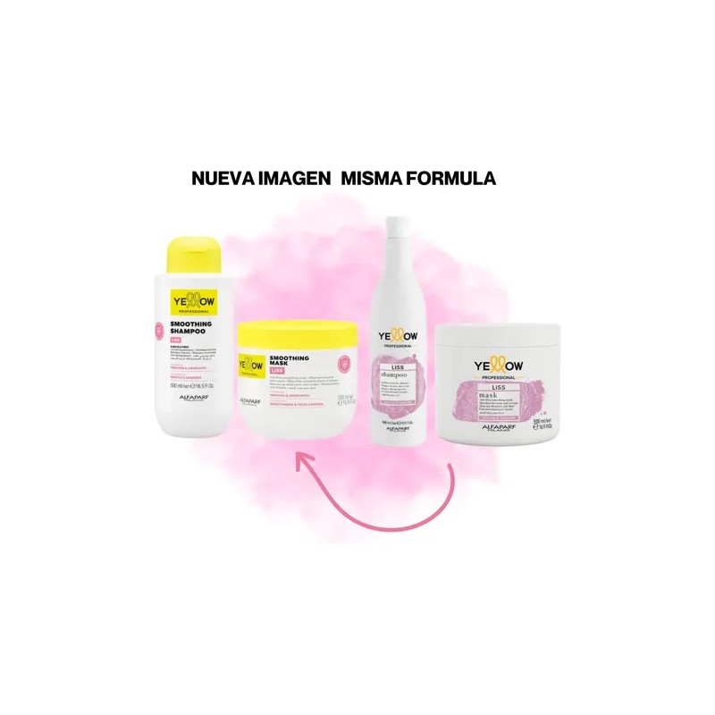 2 Pack Shampoo Liss Yellow, Alisador Y Controla El Frizz