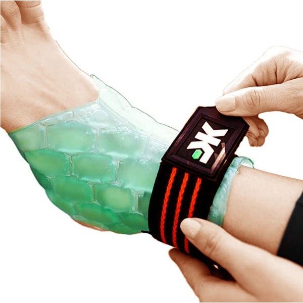 KOOL'N FX Hot & Cold Therapy, Adjustable & Reusable Ankle & Foot Gel Pack- Hexfit Technology- Pain Relief for Sprained Ankles, Bursitis, Swelling, Sports Injuries & More [Small/Medium]