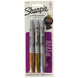 Sharpie 1858004 Metallic Marcador Permanente Punto Fino, 3 Colores Surtidos
