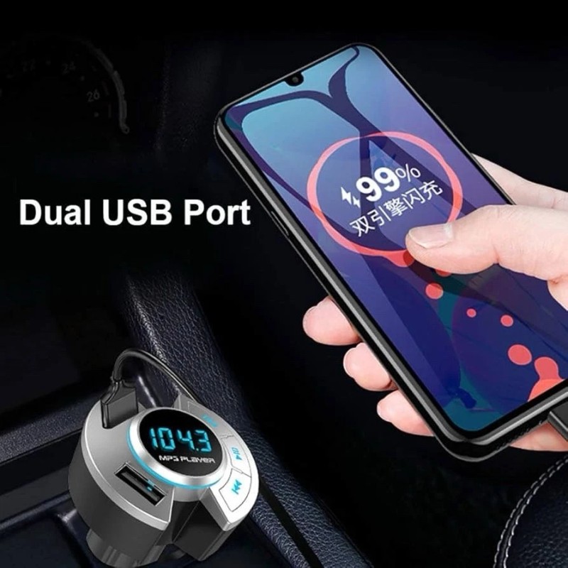 Kit Bluetooth FM Transmitter for Car, Bluetooth 5.0 Wireless Radio
