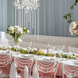 Pearl Garland, 6 MM White Faux String of Pearls, 78 FT Pearl Garland for Christmas Tree, Pearl Strands Spool Pearl String Bead Roll for Backdrop Centerpiece Flowers Wedding Party Decoration DIY Craft