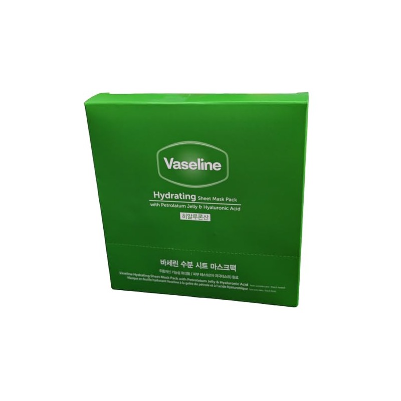 Vaseline Sheet Mask Pack, Set of 10, Green Sheet Pack,