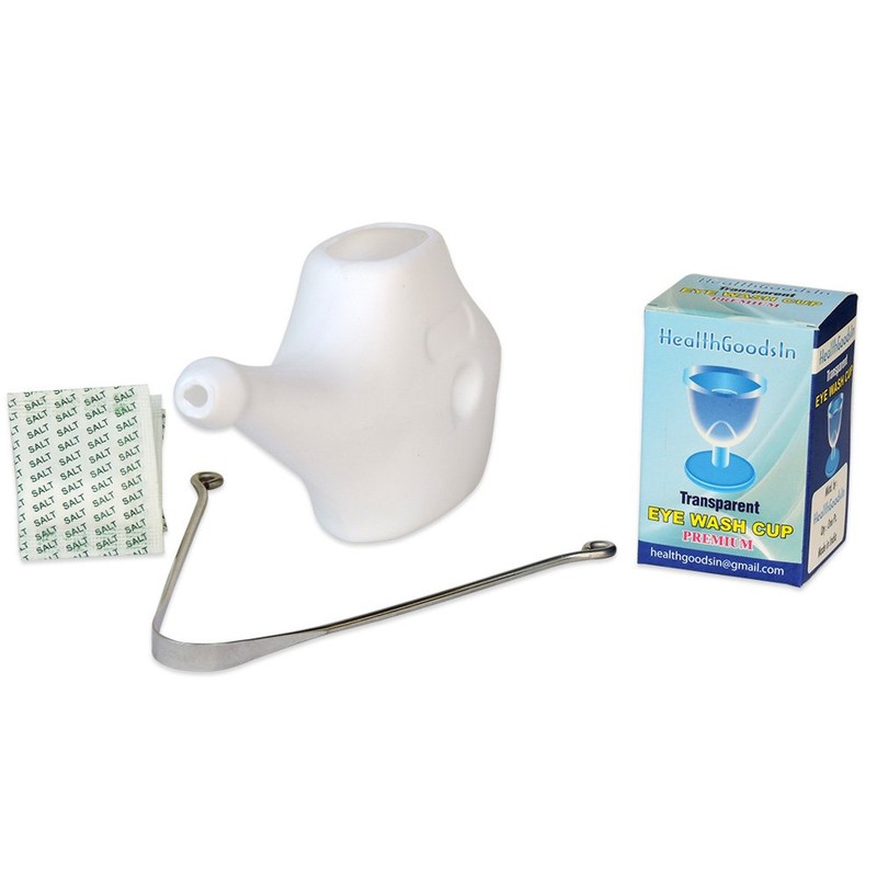 Traveller's Durable Neti Pot for Nasal Cleansing with 5 Sachets