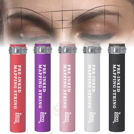 Black/White/Brown/Pink/Red Pre-inked Mapping String 98 Ft Bottles - 30M Mapping Thread for Brow Lip Permanent Makeup Microblading (White)