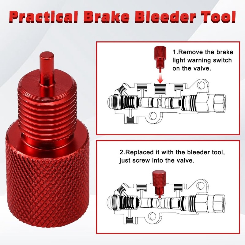 Blueshyhall 2PCS Brake Proportioning Valve Bleeder Tool Red, GM Brake