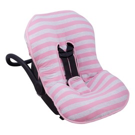 JYOKO Kids Universal Padded Cover Liner for Baby car seat Gr 0/100% Cotton Made (Compatible with Maxi COSI, Chicco, Mico, Evenflo, Mesa, Britax and More) (Pink Island)