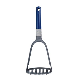 Tasty Potato Masher with Spaghetti Spoon - Ideal for Puree, Potato Mashing and Spaghetti - Recycled Plastic Handle Grey/Blue, 29 x 11 x 8 cm