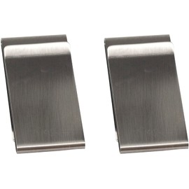 Stephanie Imports Set of 2 - Double-Sided Chrome-Plated Stainless Steel Boxed Money Clip (Antique Silver)