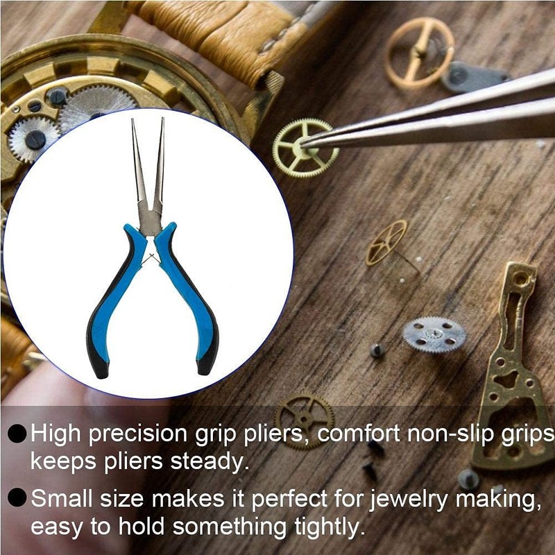 Small needle nose pliers, jewellery pliers, long nose diagonal pliers,
