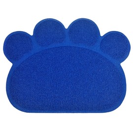 Paw-Shaped Large Cat Litter Box Mat,23.5x17.5 Inches (Admiral)