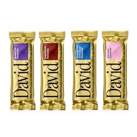 David, Protein Bar, Sample Pack, Variety Pack, Pack of 4 Protein Bars | 28g of Protein | 150 Calories | 0g of Sugar - High Protein, Low Carb, Gluten Free Protein Bar