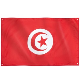 Runesol Tunisia Flag, 91x152cm, 3ft x 5ft, 4 Grommets, Eyelet In Every Corner, Tunisian Flag, Revolution Youth Day, علم تونس, Republic Of Tunisia Flag, Independence Day, Inside, Outside, Vivid Colours