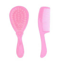 HEALLILY Baby Brush and Comb Set for Newborns and Toddlers Rounded Teeth Massage Comb and Soft Brush Anti-Static Baby Hair Washing for Gentle Scalp Care and Hair Grooming