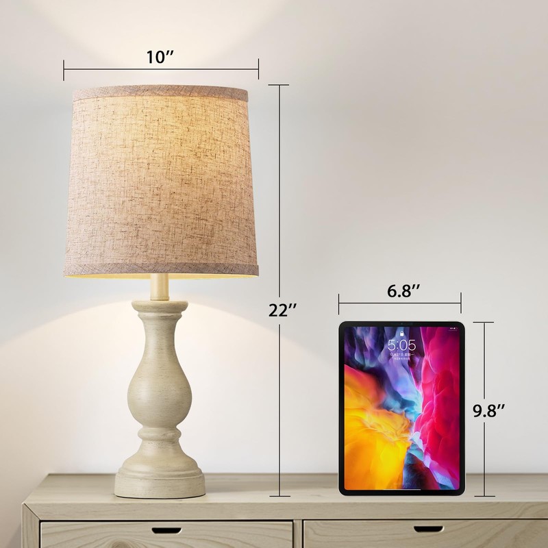 Seealle Farmhouse Table Lamps Set of 2 - Rustic Lamp