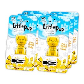Little Pup 96628-6PK Vanilla Car Air Freshener Vent Clip Provides Long-Lasting Freshness in a Compact Design, Fights Odors for up to 45 Days, Cute Car Odor Eliminator, Non-Toxic, Pack of 6