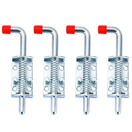 MAOPINER Metal Lock Barrel Bolt Spring Loaded Latch 6.5" Long w/Grip Heavy Duty Zinc for Ramp Door Fence RV (4)