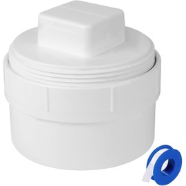 YullSorom 6" PVC Sewer Cleanout cap,PVC DWV Flush Sewer Cleanout Adapter with Plug Pipe Fitting for Outdoor Garden,RV and More Drainage Piping System