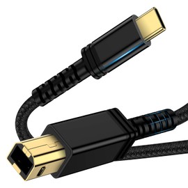 USB C to Printer Cord, USB 2.0 Type A Male to B Male Cable Scanner Cord High Speed Midi Cable 10FT Compatible with DAC,MIDI Keyboard,DJ Controller,Yamaha Casio Digital Piano, Dell, Epson, Xerox