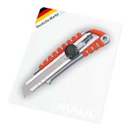 Maul 77618-09 Cutter Profi Plus, 18 mm, Rubber-Coated Grip Stainless Steel Blade, Extra Sturdy