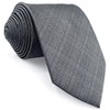 SHLAX&WING Solid Gray Men's Long Necktie Extra Large Pocket Square
