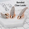 10PCS Halloween Costume Claws,Fake Nails Ring Set, Gothic Punk Crystal