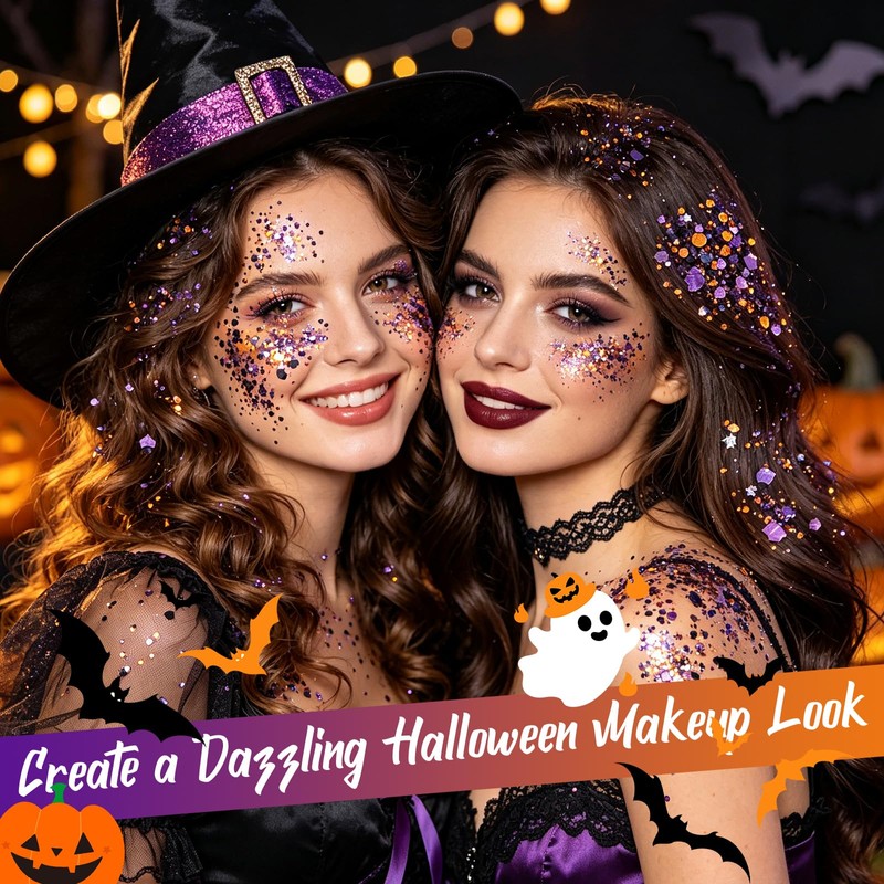 Halloween Body Glitter Stick, Hair Face Glitter Makeup Accessories