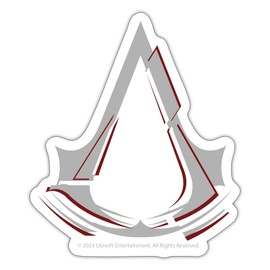 Spreadshirt Assassin's Creed Symbol of Assassins Grey and Red Stickers, Max 10 x 10 cm, Matt White