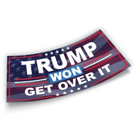 Trump Vance Bumper Sticker 2024 President Trump Sticker Trump Won Get Over It US Flag Vinyl Bumper Sticker for Car Truck Wall Window Waterproof UV-Resistant Size 7.5x3.75in