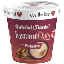Gabriel & Daniel Instant Oatmeal with Pecans & Spices – Non-GMO, Pure and Organic Gluten Free Oats – High Fiber & Protein for a Nourishing and Instant Breakfast – Quick & Easy Meal (Pack of 6)