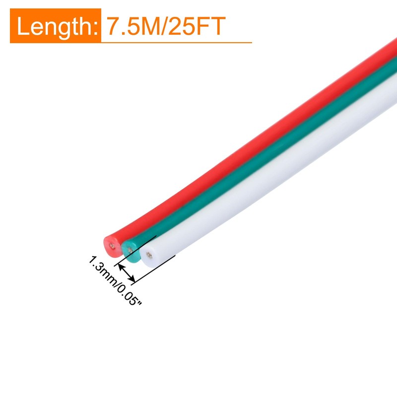 sourcing map 26 Gauge 3 Conductor Electrical Wire Tinned Copper