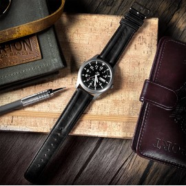 BARTON WATCH BANDS, 24mm Black - Classic Horween Leather Black Buckle Watch Bands - Quick Release - Choose Strap Color & Width