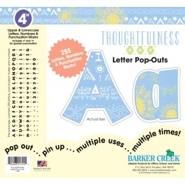 Barker Creek Letter Pop-Outs, 4" Thoughtfulness, Multicolor Designer Letters for Bulletin Boards, Breakrooms, Reception Areas, Signs, Displays, and More! 4", 255 Characters per Set (1724)