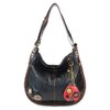 Chala CONVERTIBLE Hobo Large Tote Bag LADYBUG Vegan Leather BLACK