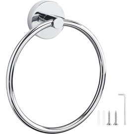 Towel Holder, Stainless Steel Bathroom Towel Ring, Wall Mounted Hanging Towel Hanger, Towel Rails for Bathroom & Kitchen Storage (Classic)
