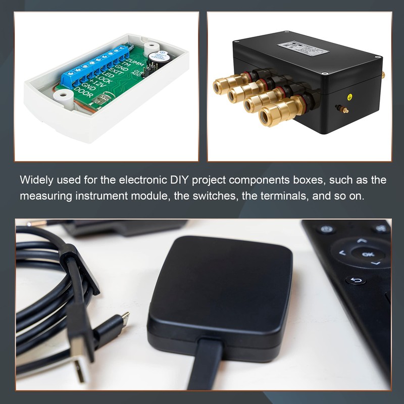 sourcing map Waterproof Junction Box ABS for Electrical Projects Black