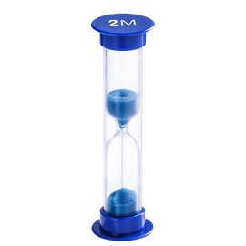 SuLiao 2 Minute Sand Timer for Kids, Colorful Hourglass Clock 2 Minute, Small Sand Watch 2 min, Plastic Hour Glass Sandglass for Kids, Games, Classroom, Toothbrush Timer (Blue)