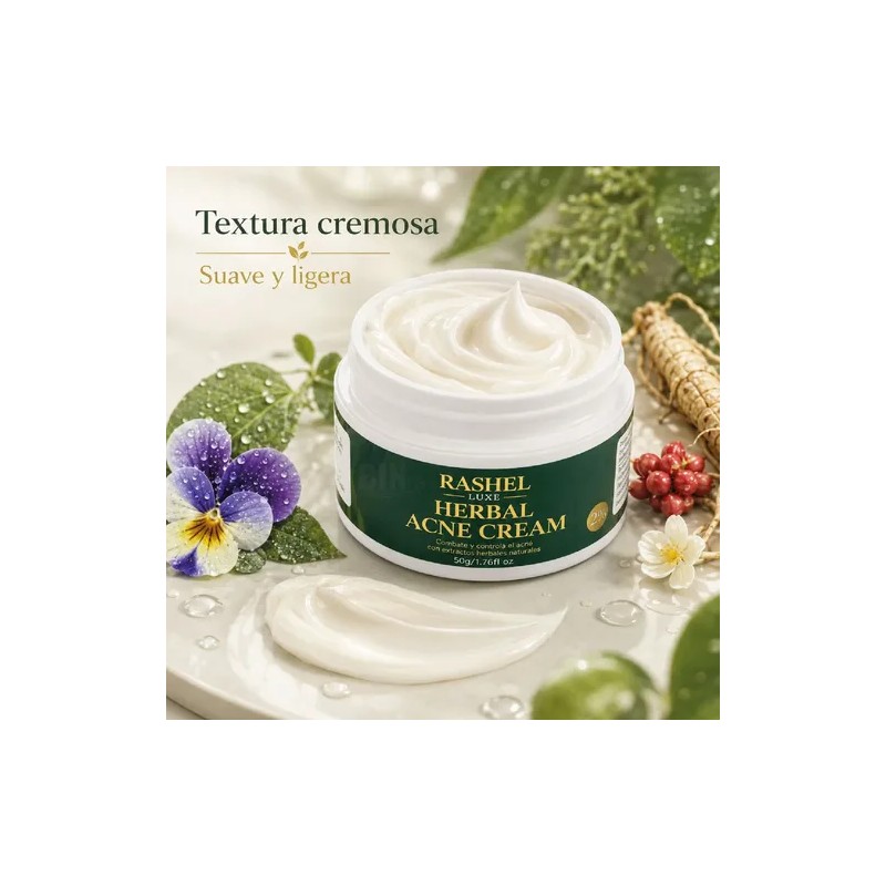 Crema Herbal Tratamiento Acné, Control Grasa, Minimiza Poros