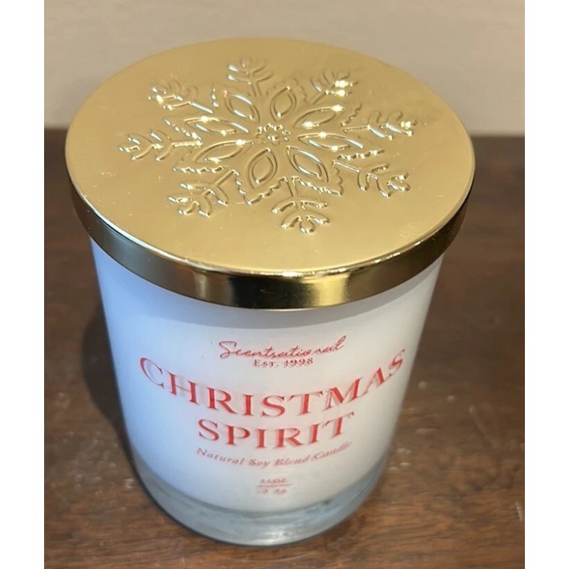 Scentsational Christmas Spirit Candle Glass Jar 11 Oz Soy Wax
