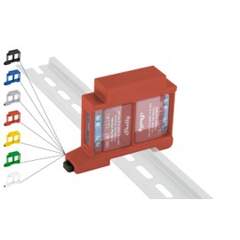 "Dual" DIN Rail Mount Adaptor for Shelly-Mini DIN Rail Bracket (35 mm) (Red (Prime))