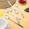 VEHGAL 6 Pcs Stylish Silver Latte Spoon, 18cm Long Handle