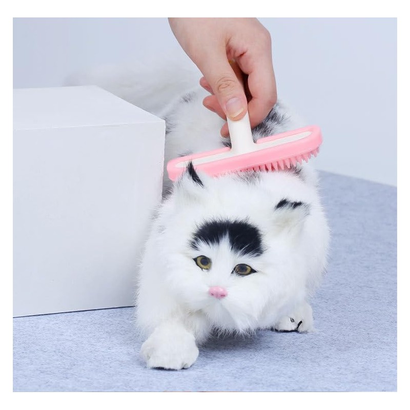 Small Pink Rubber Slicker Brush for Dogs Cat Rabbit