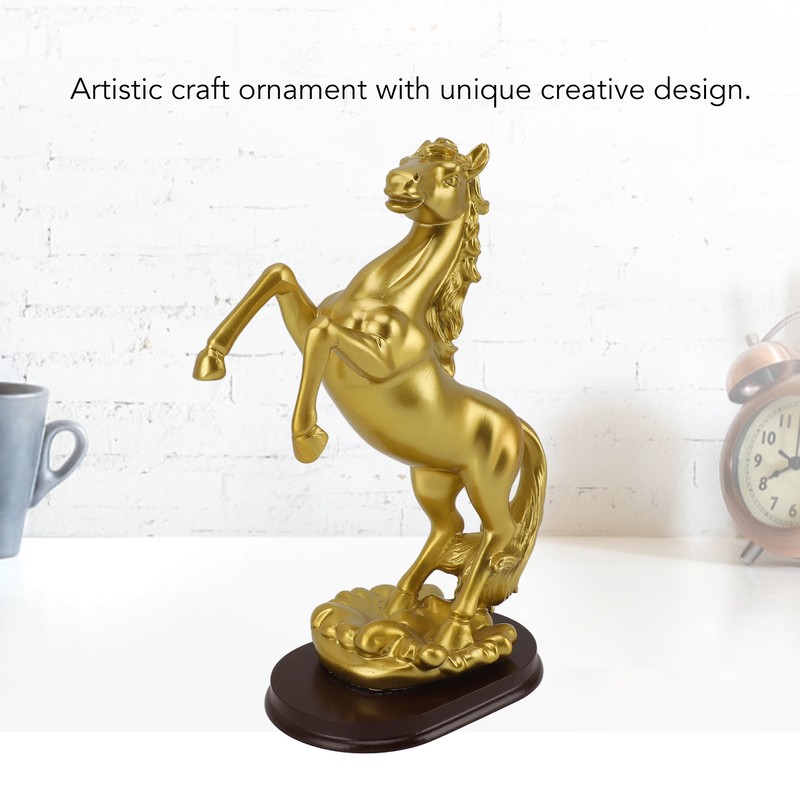 Horse Statue Gold Synthesized Resin Unique Horse Art Figurine for