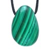 Lebensquelle Plus Malachite Drop Pendant, Drilled Tumbled Stone Pendant with